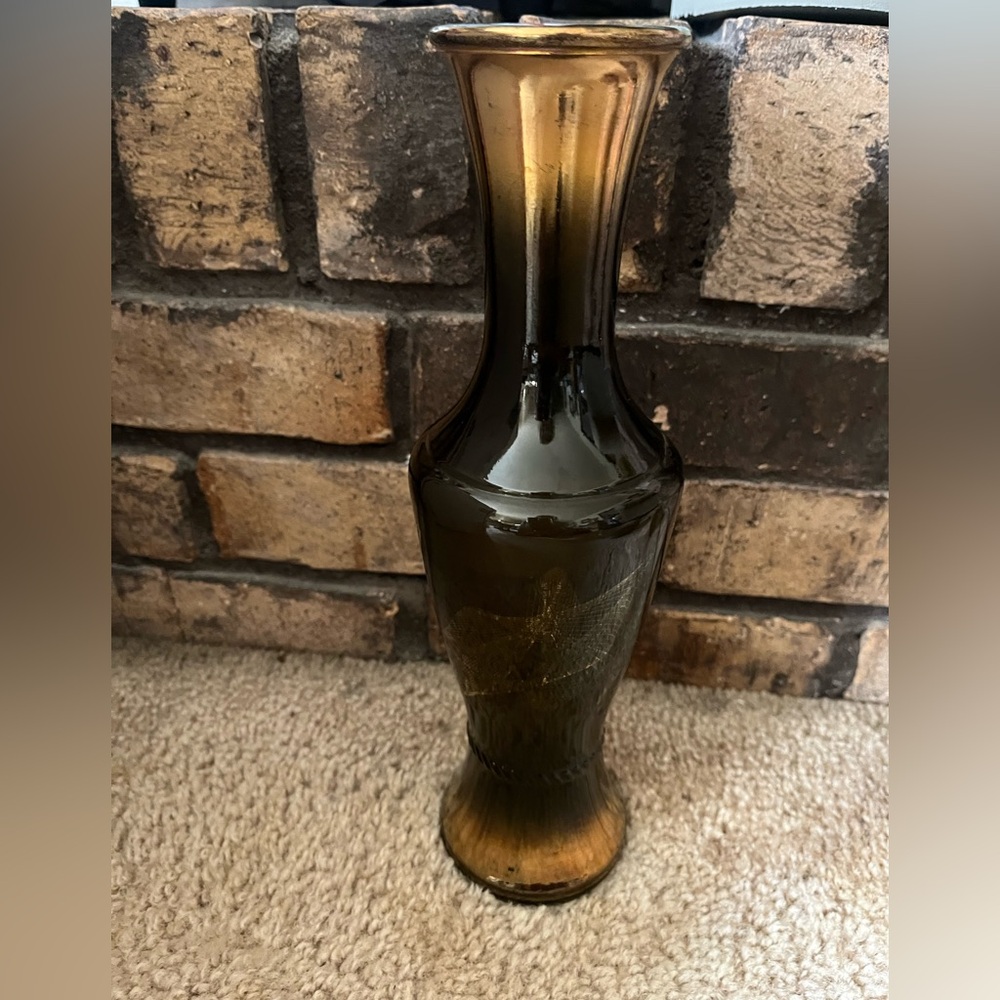 MCM Smoked black atomic gold Wheaton ware vase